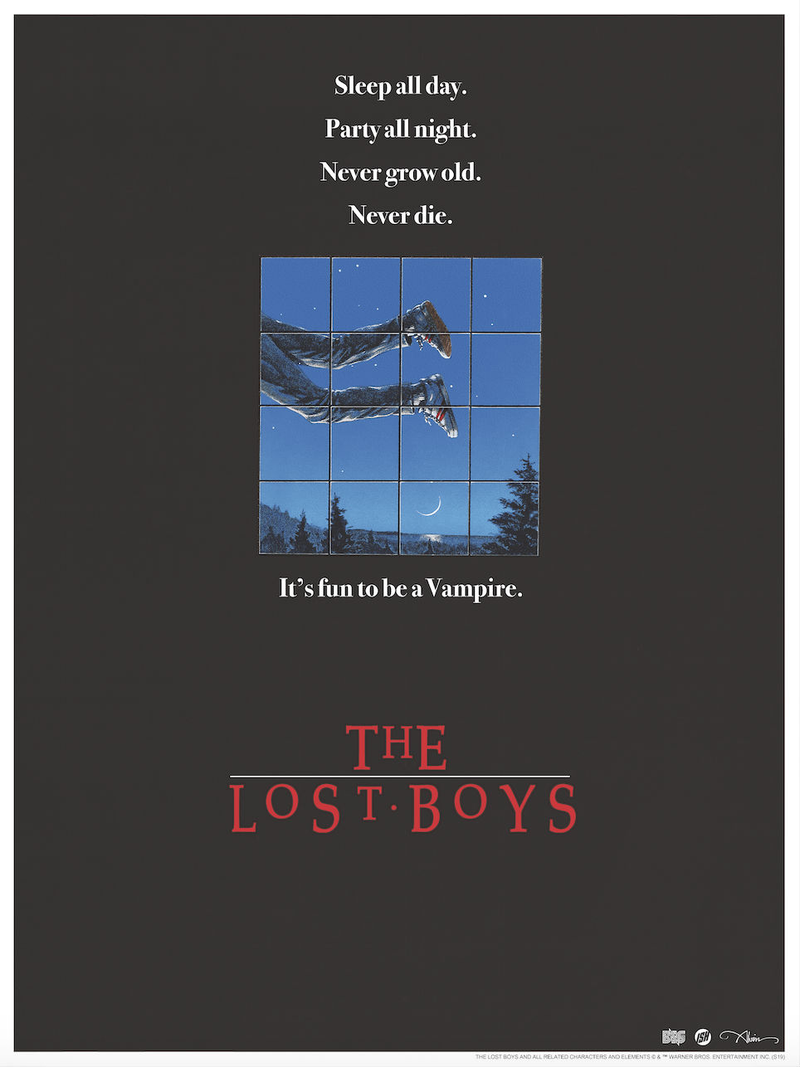 The Lost Boys Teaser Poster by John Alvin. (Also available without the text)